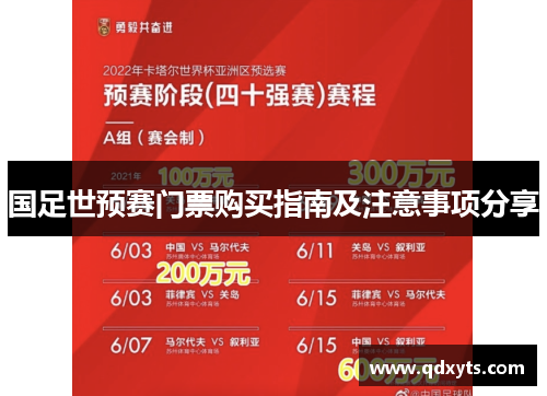 国足世预赛门票购买指南及注意事项分享